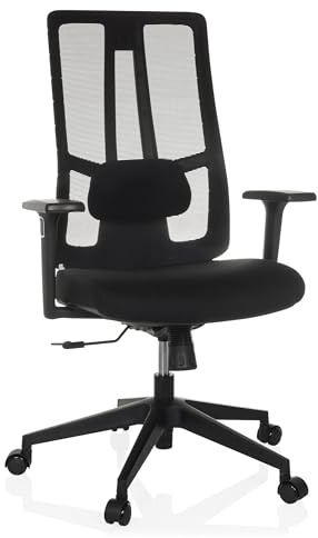hjh OFFICE Bürostuhl ergonomisch TRAMORE Base Drehstuhl mit Verstellbarer Rückenlehne, atmungsaktiv, Sitz gepolstert, Schwarz