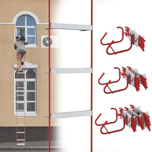 HENGMEI Feuerleiter 4,5 m Rettungsleiter Strickleiter Feuerfeste Seilleiter Belastbarkeit Mit Haken Notfeuerleiter Fluchtleiter Tragbar Universelles Befestigungssystem bis 450 kg
