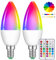 2 Pack 5W E14 C35 Dimmable Multi-Color Candle LED Bulb,Color Changing Bulb with Remote Control, RGB+Warm White Timing Edison Screw Lamp, Suitable for Daily Lighting and Atmosphere Lighting