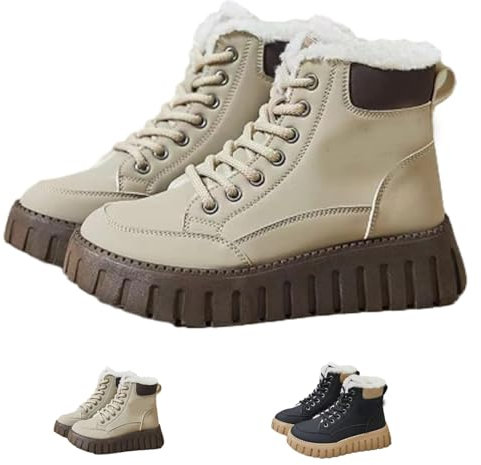 Winterstiefel Damen Gefüttert, Schneestiefel Damen, Flach Barfußschuhe Weiche Warme Winterschuhe Geschlossen Schneeschuhe Dicker Stiefeletten Für Outdoor-Wandern Geeignet