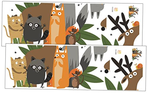 TOYANDONA 2er-pack Wandaufkleber Mit Cartoon-tiermotiven Hirsch Eule Tiger Für Kinderzimmer Dekoration Schlafzimmer Wandaufkleber Einfach Abziehen Und Aufkleben Heimdekoration