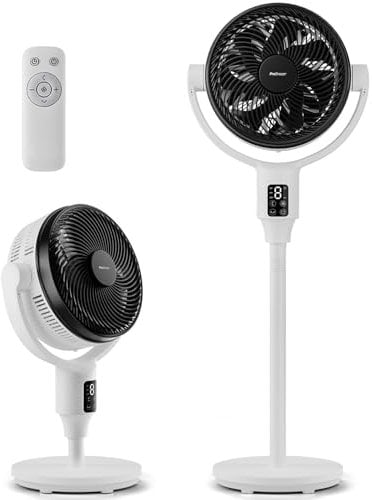 Pro Breeze AirFlo Plus Ventilatore a Piantana Portatile con Altezza Regolabile 60-111cm, ultrasilenzioso e potente – display LED, telecomando, 2 modalità, oscillazione verticale e orizzontale