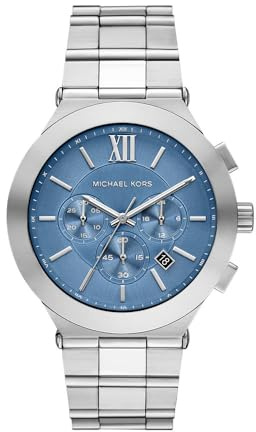 Michael Kors Billie Herren 44MM Silberfarbene Edelstahl Uhr, MK9222