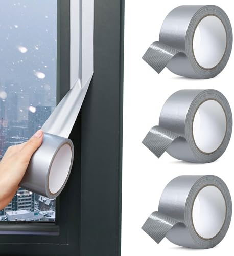 bechoanigel 3 Rollen Dampfsperre Klebeband,(W) 5cm*(L) 20m Abziehbares Dampfbremse Klebeband,Unterspannbahn Band, Wind- und Feuchtigkeitsbeständiges Dampfbremsfolie zum Abdichten von Türen und Fenster