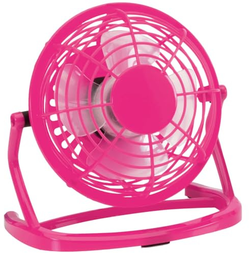 eBuyGB Mini USB Desk Fan, Small Quiet Personal Cooler, USB Powered Portable Table Fan (Pink)