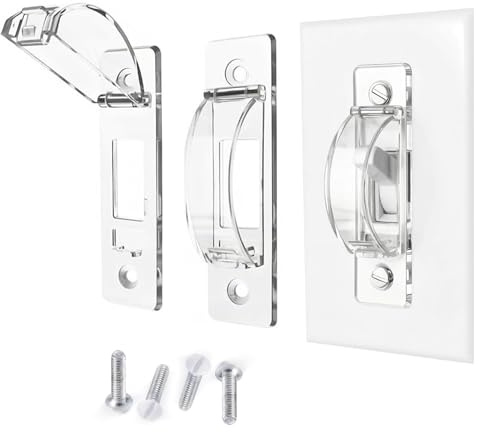 Smloplom Light Switch Guard, 2 Pack Clear Light Switch Lock, Light Switch Cover Guard, Child Proof Light switch cover, Prevent Children and Adults from Accidentally Turning Your Lights on or off