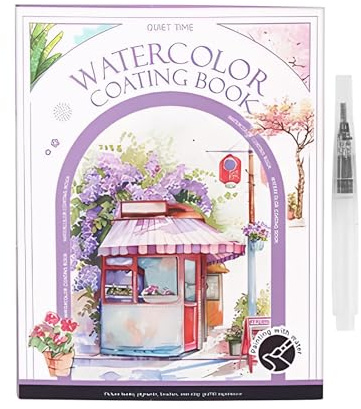 Coloring Book | Relaxing Creativity Exercises, Creative Set with Watercolor Coloring Templates - For Youth, the textured paper contained in this coloring book at the aq