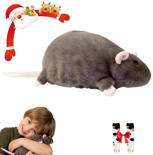 EastHedge Chonky Rat Plushies, 90 cm große Riesenratte, Dickes Kuscheltier, niedliches rundes Plüschtier zum Schmusen und Dekorieren (Braun,35cm)