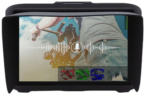 Plyisty Monitor da Campo per Fotocamera da 7 Pollici, Supporto 1920x1200 3D LUT HDR 4K Ingresso Uscita HDMI Messa a Fuoco di Picco Controllo Vocale Monitor per Fotocamera Esterno FHD