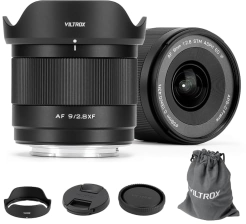 VILTROX 9mm F2.8 XF Air AF Objetivo para Fuji X, APS-C Ultra Gran Angular | Autofoco Objetivo de Focal Fija con Montura Fuji X compatible con cámaras X-T30, X-T40, X-T50, X-S10