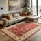 Carpettex Kurzflor Teppich Orientalisch Wohnzimmerteppich Klassisch Optik Webteppich Rot 120 x 170 cm - Orientteppich Vintage Teppich Schlafzimmer Weich Orientalischer Teppich Waschbar Küchenteppich