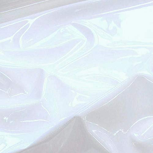 TOLKO Wetlook Lackleder mit Latex-Glanz für Kleid Rock Hose Dessous | zum Nähen Basteln Dekorieren | weich elastische Meterware | 140cm breit (Weiß)
