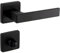 Gedotec Manillas Puerta Cerrojo Baño - Manilla de Puerta en Aluminio Inoxidable PUSH - Puerta Garaje, WC, Cocina, Interior y Exterior - Placa con Cerrojo Seguridad - Puerta 35 a 47 mm – Negro