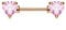 beyoutifulthings Brustwarzen-Piercing ZIRKONIA Herzen Intim-Piercing Brust-Piercing CHIRURGENSTAHL Roségold Pink Stab 1,6mm 16mm