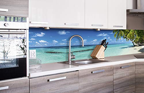 Dimex Küchenrückwand Folie selbstklebend Strand IM Paradies | Klebefolie - Dekofolie - Spritzschutz für Küche | Premium QUALITÄT - Made in EU | 260 cm x 60 cm