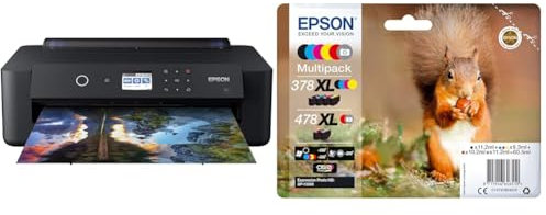 Epson Expression Photo HD XP-15000 DIN A3 Tintenstrahldrucker (nur Druck, WiFi, Ethernet, Duplex, 6,1 cm Display, Einzelpatronen, 6 Farben, bis DIN A3+, Amazon Dash Replenishment-fähig) schwarz