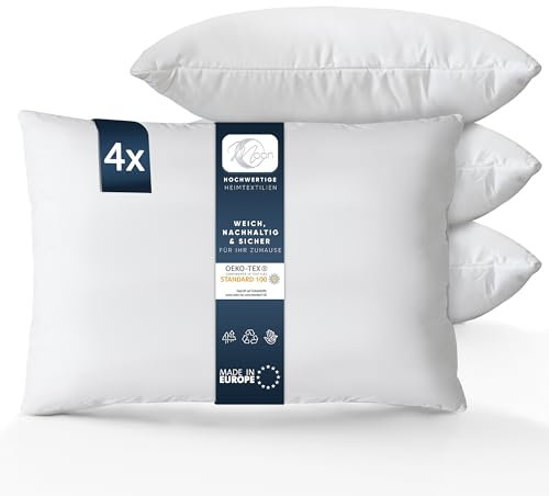 Moon Luxury Perkal 4er Pack Füllkissen 40x60 cm Innenkissen Sofakissen 100% Baumwolle fest gefüllt