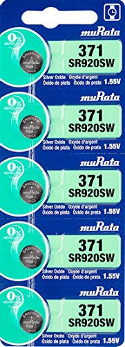 5 X MURATA 371 SR69 AG6 SR920SW Argent Oxyde 0% Mercure Batterie Montre [1 Bande of 5 Piles ]