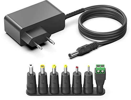 HKY 24V Cargador Universal AC/DC Fuente de Alimentación Transformer para Discos Duros Externos, Radio Despertador Switcher Adapter, Lámparas LED, LCD Monitores,Light Strip, WiFi Router, Television