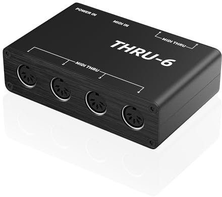 DigitalLife Thru-6 MIDI(5-Pin DIN) Thru Box für MIDI Keyboard/MIDI Controller - 1-In/6-Out MIDI Splitter/Hub, Metall