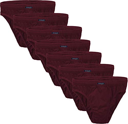 BRUBAKER 7er Pack Herren Slips 100% Baumwolle Bordeaux Rot Gr. M