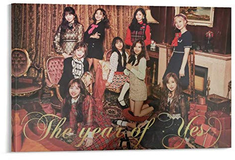 YANDING Kpop Twice – The Year of Yes Poster auf Leinwand, Kunst-Poster und Wand-Kunstdruck, modernes Familienschlafzimmerdekor, 40 x 60 cm