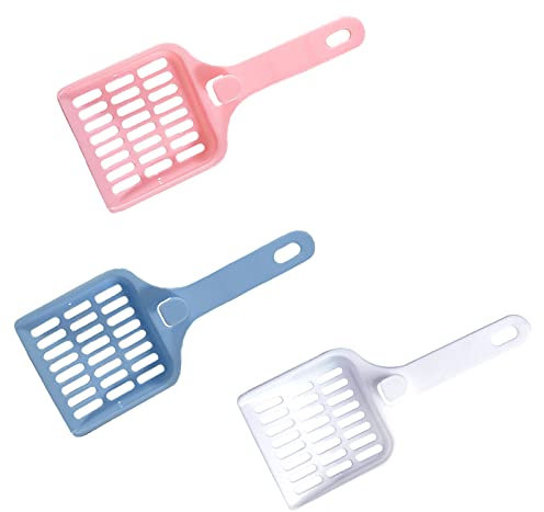 Hayaww 3 Pcs Kunststoff Katzenstreu Schaufel Streuschaufel Cat Litter Scoop Streu-Schaufel KatzenstreulöFfel Reiniger Schaufel Haustier Schaufel Mit Bequemem Langer Griff FüR Haustier Katzen KäTzchen