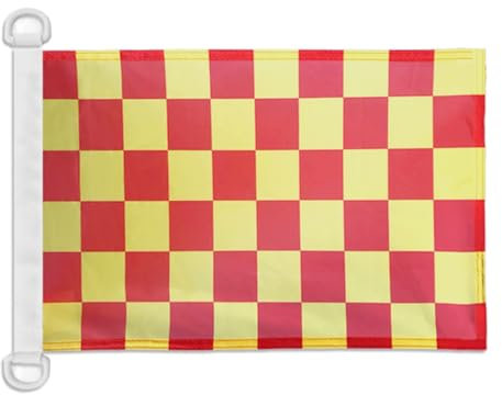 AZ FLAG Bandiera Navale A Scacchi Rossi E Gialli 45x30cm - Bandiera Maritima Scacchiera Rossa E Gialla 30 x 45 cm speciale Nautismo, Padiglione Nautico