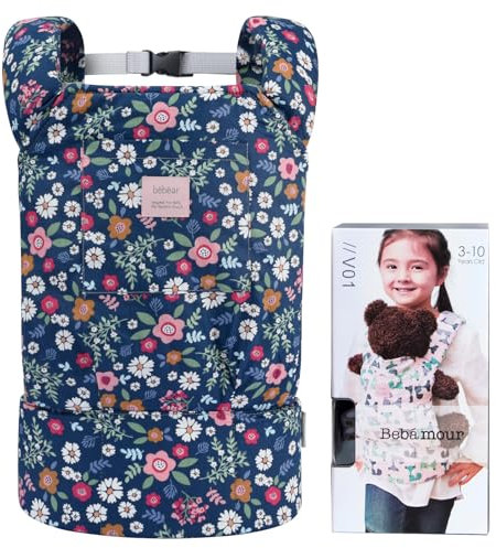 Bebamour Porte-poupée pour enfants, accessoires de poupée, fleur bleue