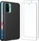 NEW'C Coque pour Xiaomi Redmi Note 10 4G Silicone Ultra Fine Noir et 2 × Verre trempé Film Protection écran pour Xiaomi Redmi Note 10 4G