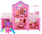 ikasus Puppenhaus Spielzeug Sets, Haus für Puppen, Prinzessin Schloss,Puppenstube mit Möbeln Und Zubehör, 2 Etagen Großes Puppenhausspielzeug für 3-6 Jährige Mädchen (43 X 16 X 34 cm)