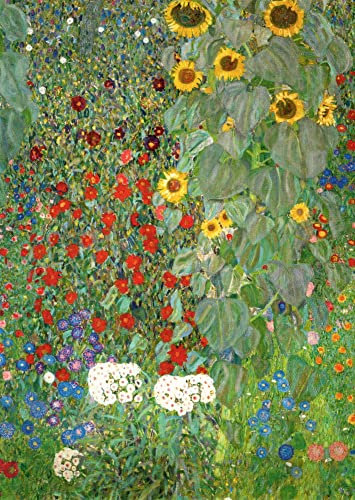Kunstkarte Gustav Klimt Garten mit Sonnenblumen (Ausschnitt)
