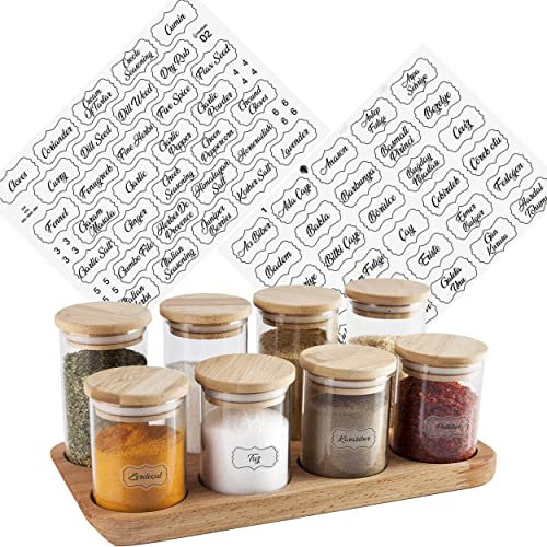 colortouch Gewürzetiketten Selbstklebend - Aufkleber - 120 Stück Vorratsetiketten (Türkisch) - Gewürzdosen Etiketten - Gewürz Sticker - Wasserdicht Küchenetiketten - Transparent Schwarz
