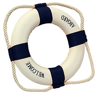 Hbaebdoo Willkommen an Bord Schaum Wasser Rettungsring Wandbehang Hauptdekoration blau 50cm