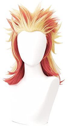 OSIAS Farbe Geschichtet Rengoku Kyoujurou Cosplay Perücke für Mann und Jungen