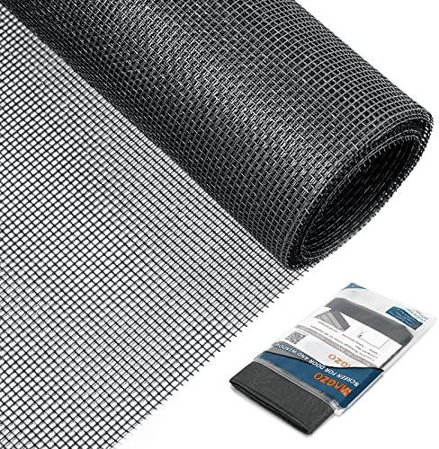 MAGZO Fliegengitter für Fenster, 90 x 500 cm, Rolle, Moskitonetz, Fliegennetz, Stoff, Meterware, Insektenschutz, Schwarz