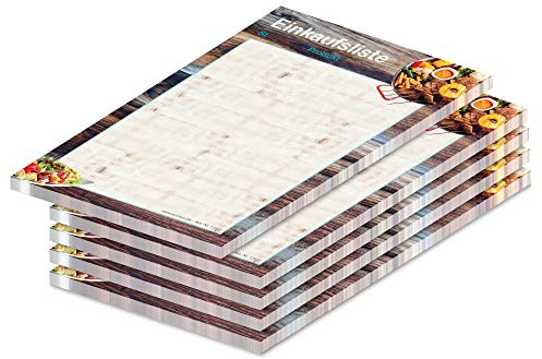 PRICARO Einkaufsliste Farmhouse, magnetisch, A6, 25 Blatt, 5 Stück
