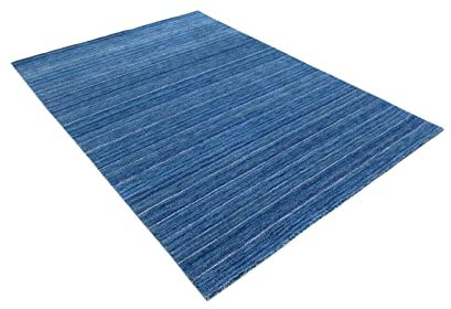 WAWA TEPPICH Wollteppich aus Handarbeit Blau 168 x 238 cm
