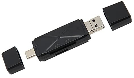ciciglow SD Card Reader, Portable Memory Card Reader USB A 2.0/USB C 3.1/Micro USB Plug 3 in 1 Storage Card Reader for Windows, for OS X, for Android