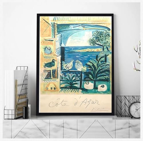 Yangld Moderne Wandkunst, Gemälde und Drucke, Wandkunst, Leinwand, Picasso-Poster, Nachdruck, Museum, abstrakter Druck, modern, 50 x 70 cm, ohne Rahmen