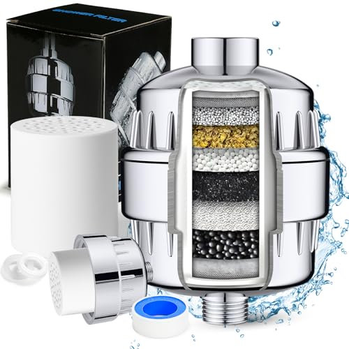 InSpring Filtro Anticalcare Doccia, Filtro Doccia con Cartuccia di Ricambio, Rimuove i Metalli Pesanti di Cloro e Altri Depositi in Acqua Dura,per Una Pelle Migliore, Capelli più Morbidi
