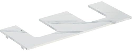 Geberit ONE piano lavabo, doppio taglio, per lavabo da appoggio a forma di bacinella, gres, 120x2x47cm, 505.175.00.; colorazione: Marmo look bianco/opaco