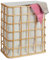 Relaxdays Wäschekorb mit Bambusgestell & Deckel, 2 Fächer je 38,5 l, Bambus Wäschesammler, Wäschebehälter, natur/beige
