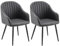 LEADZM Esszimmerstühle 2er Set Stühle Esszimmer Esszimmerstuhl Küchenstuhl Polsterstuhl Wohnzimmerstuhl Sessel mit Armlehnen,Metallbeine (Dunkelgrau)