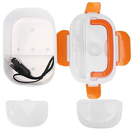 Qukaim Calefacción Bento Box portátil 12V Uso del coche Calefacción eléctrica Lonchera Bento Calentador de comida Calentador de alimentos (naranja)