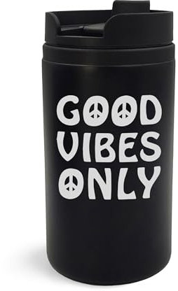 Good Vibes Only Mug de voyage isotherme avec gravure artistique