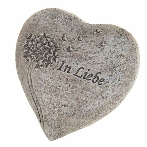 SIDCO Grabschmuck Herz Grabdeko in Liebe Grabschmuck Trauerherz Gedenkstein Grabspruch