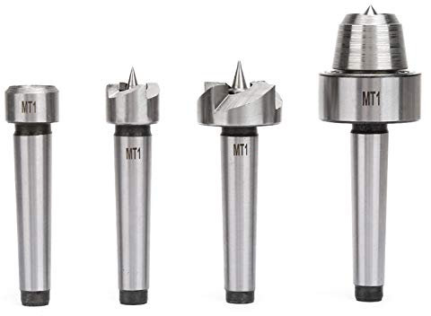 Tornio Girevole Drive Track Cup Arbor Tornio Liscio Centro Vivo Set di Centri di Tornitura da 4 Pezzi per Tornio per Legno per la Lavorazione dei Metalli con Scatola (MT1)