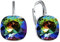 Damen Hängen Ohrringe Silber 925 mit Marken Kristalle Zirkonia - Schmuck Echt Silberne Hängende Ohrhanger für Frauen und Mädchen - Hängeohrringe Ideal Geschenk (Vitrail medium)