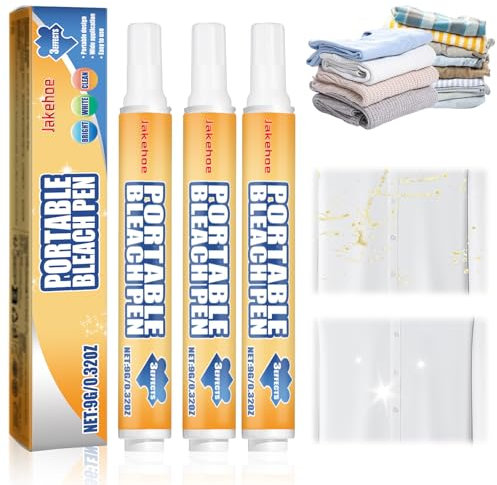 3 Stück Fleckenentferner Kleidung, Fleckenentferner Stift, Tragbarer Bleichstift für Kleidung, Bleach Pen, Fleckenstift zum Entfernen von Kleidungsflecken, Effektiver Fleckentferner für Unterwegs